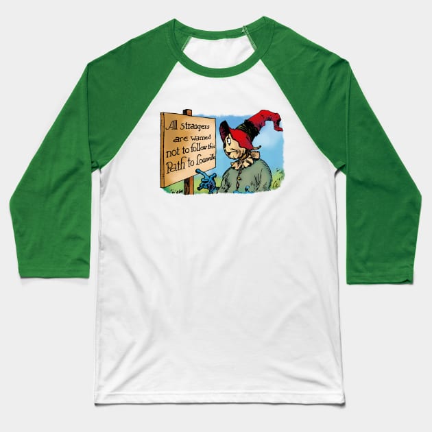 Scarecrow on the Path to Loonville Baseball T-Shirt by MandyE